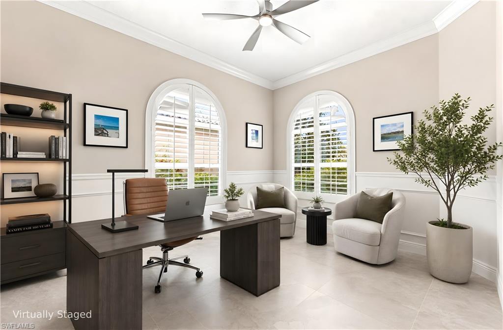 Virtually staged Den/Office
