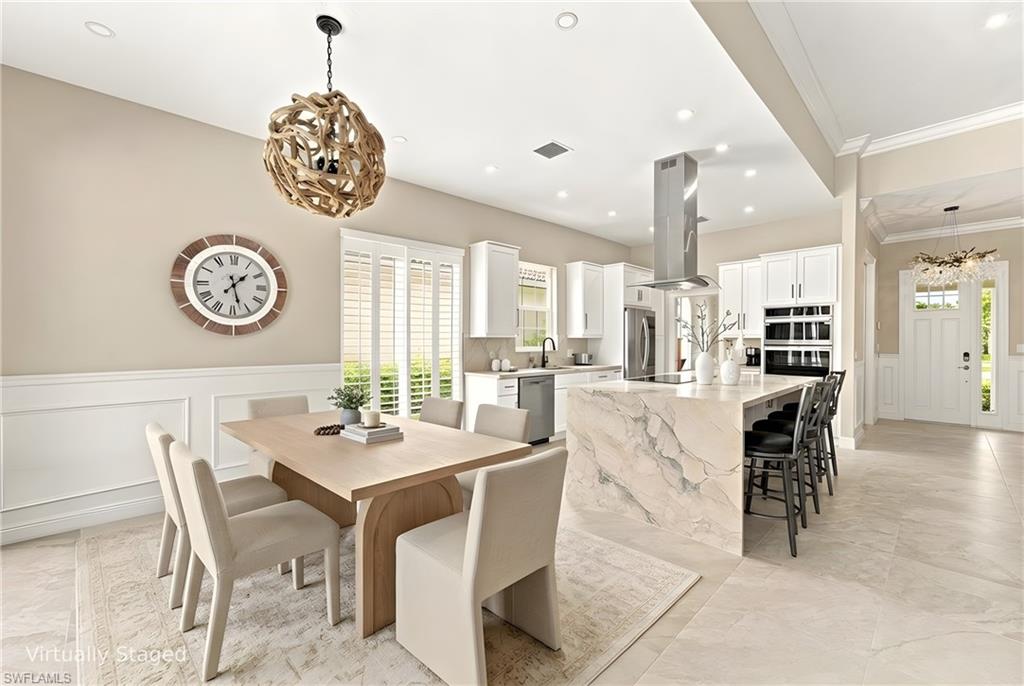 Virtually staged Dining Area