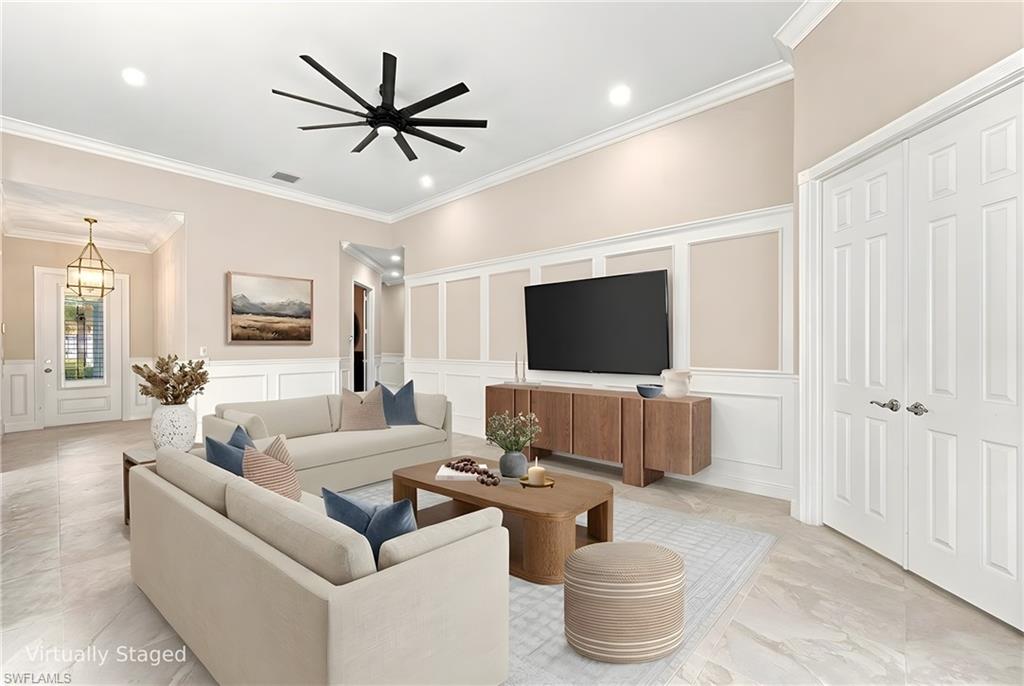 Virtually staged Living Room