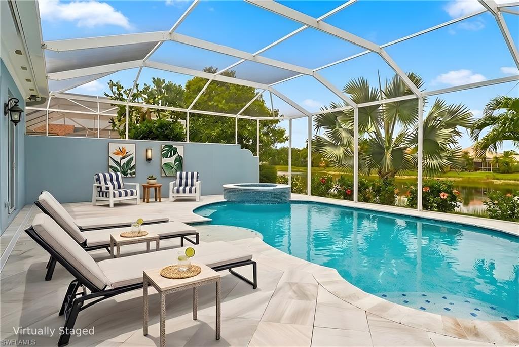 Virtually staged Pool Deck