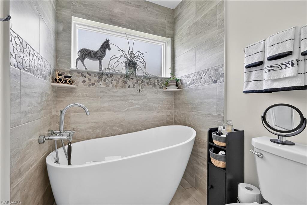 Remodeled Primary Bathroom soaking tub.