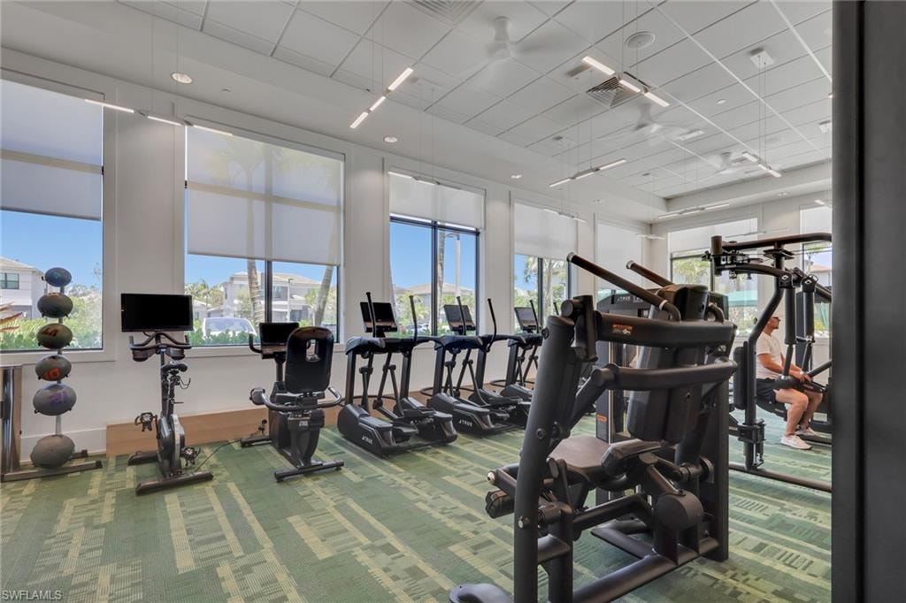 Well stocked gym.