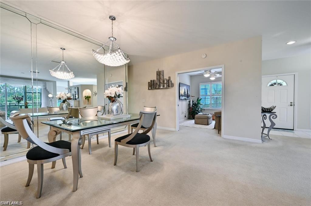dining area view of den