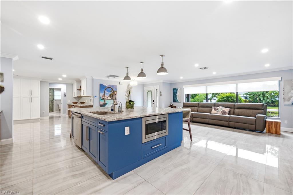 Open kitchen with casual family space