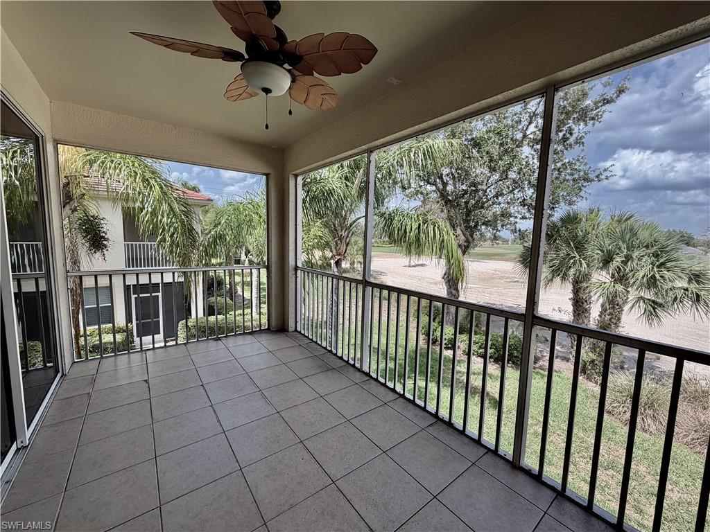 Sceened lanai overlooking golf course