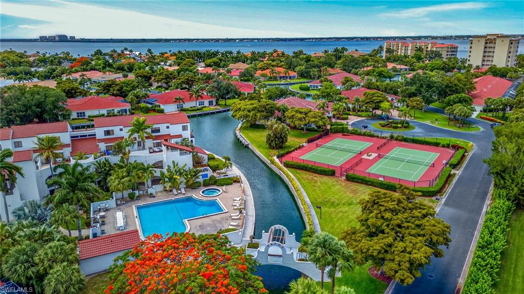 Two tennis courts in addition there are pickleball ball courts.  a nice aerial view of the community