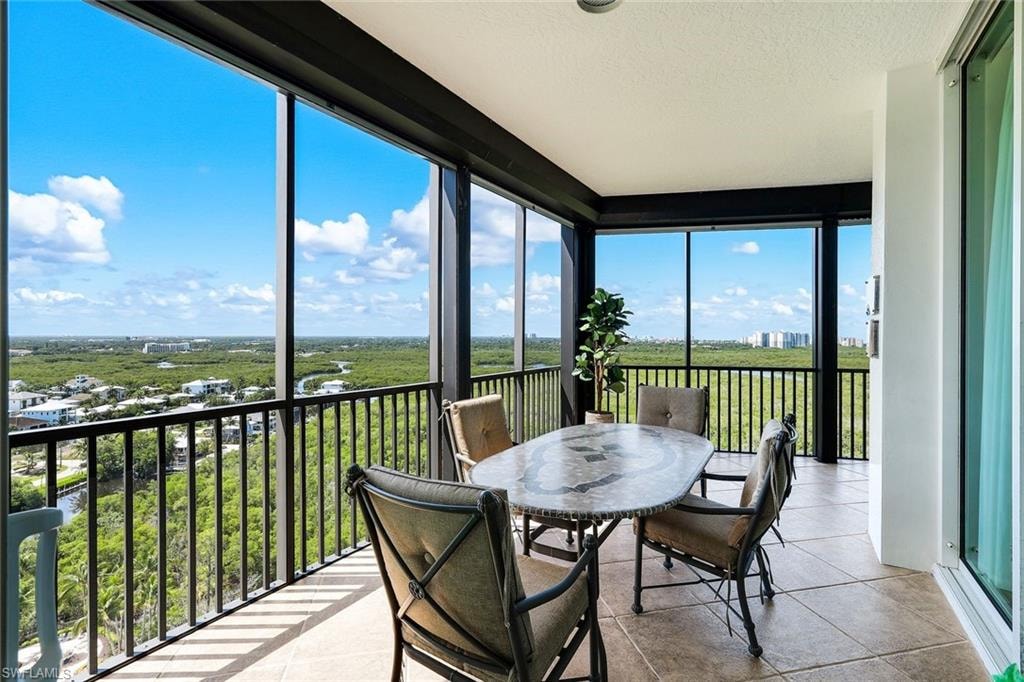 Enjoy dining al fresco overlooking the bay out to the gulf