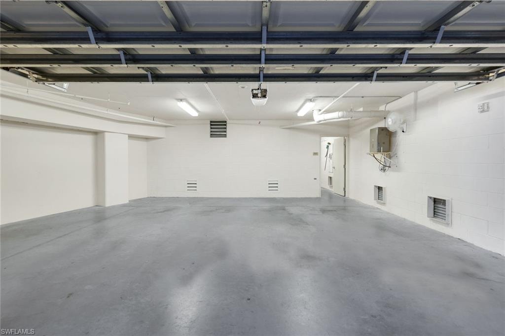 Enjoy your own private garage with additional storage space behind it.