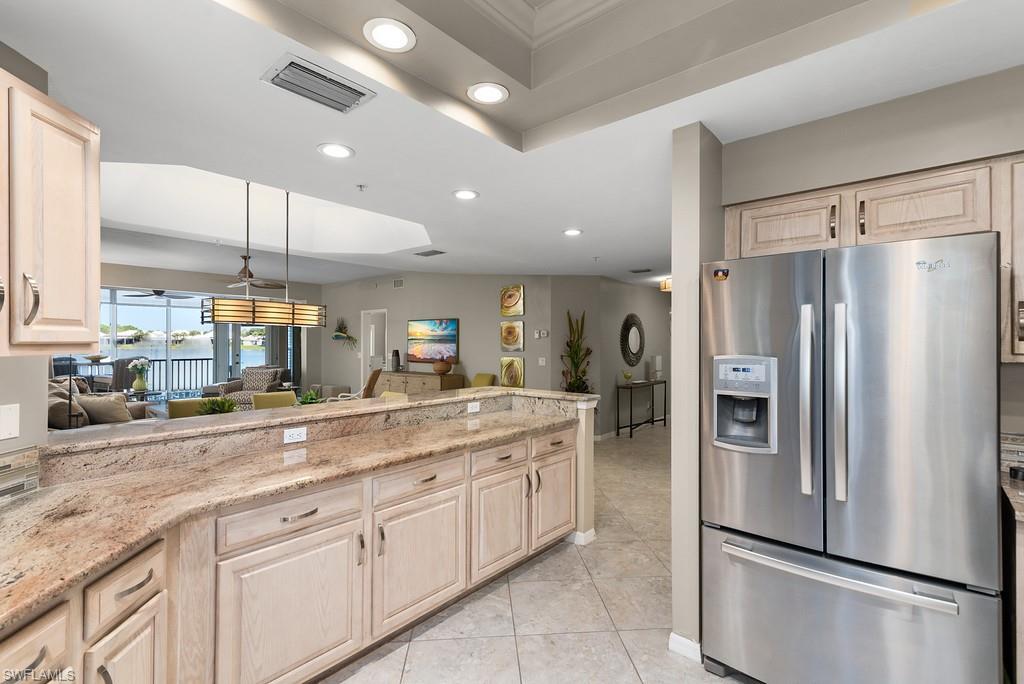 Kitchen has a view to the lake too.