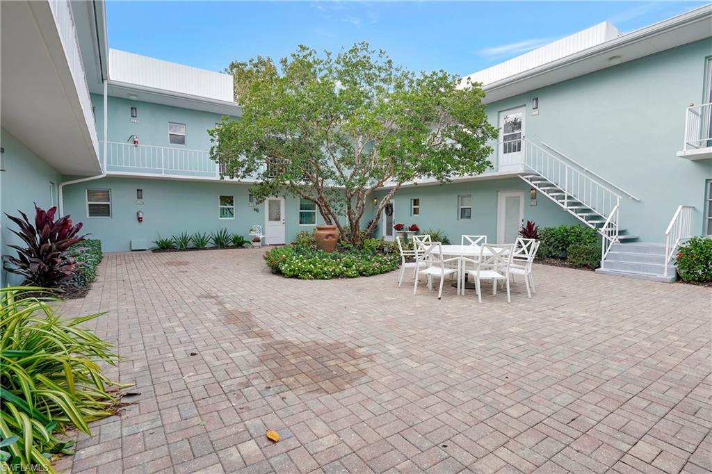 beautifully landscaped courtyard