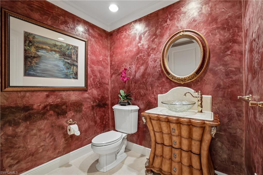 Powder Bath with Venetian Plaster walls