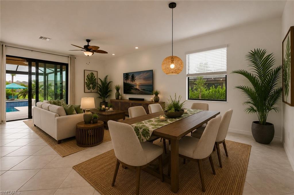Virtually Staged photo - dining and living