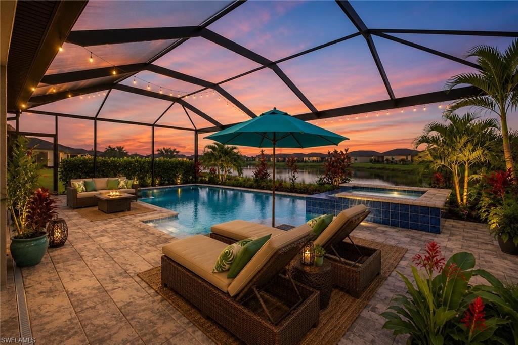 Virtually staged photo - pool area
