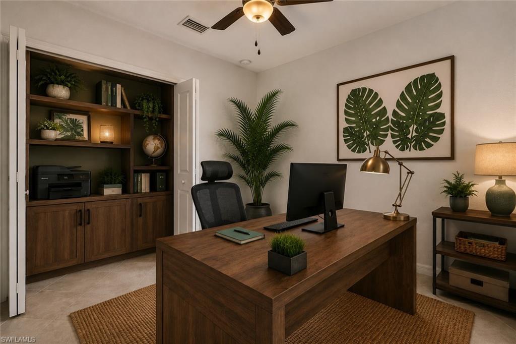 Virtually Staged Photo - Guest Bedroom as office