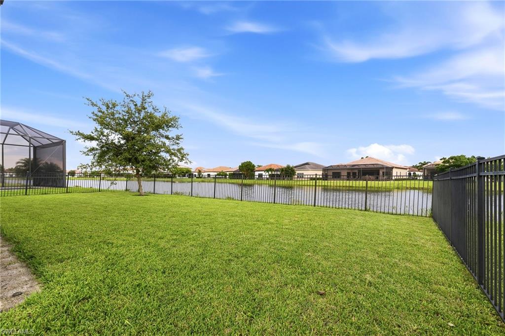 Expansive fenced in backyard