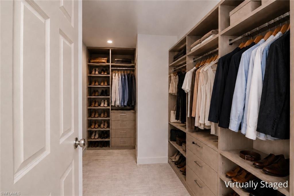 Primary Bedroom walk-in closet, Virtually staged