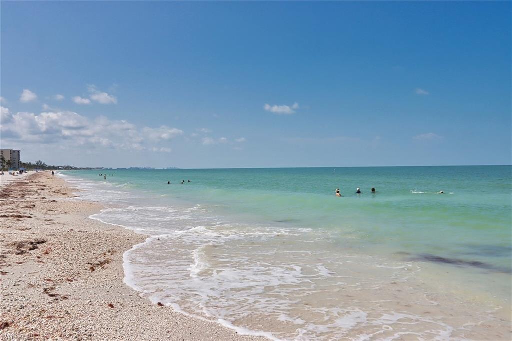 Water view featuring a beach view