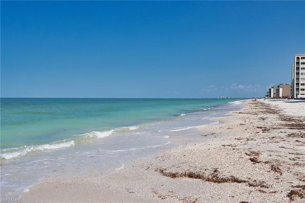 Water view with a beach view