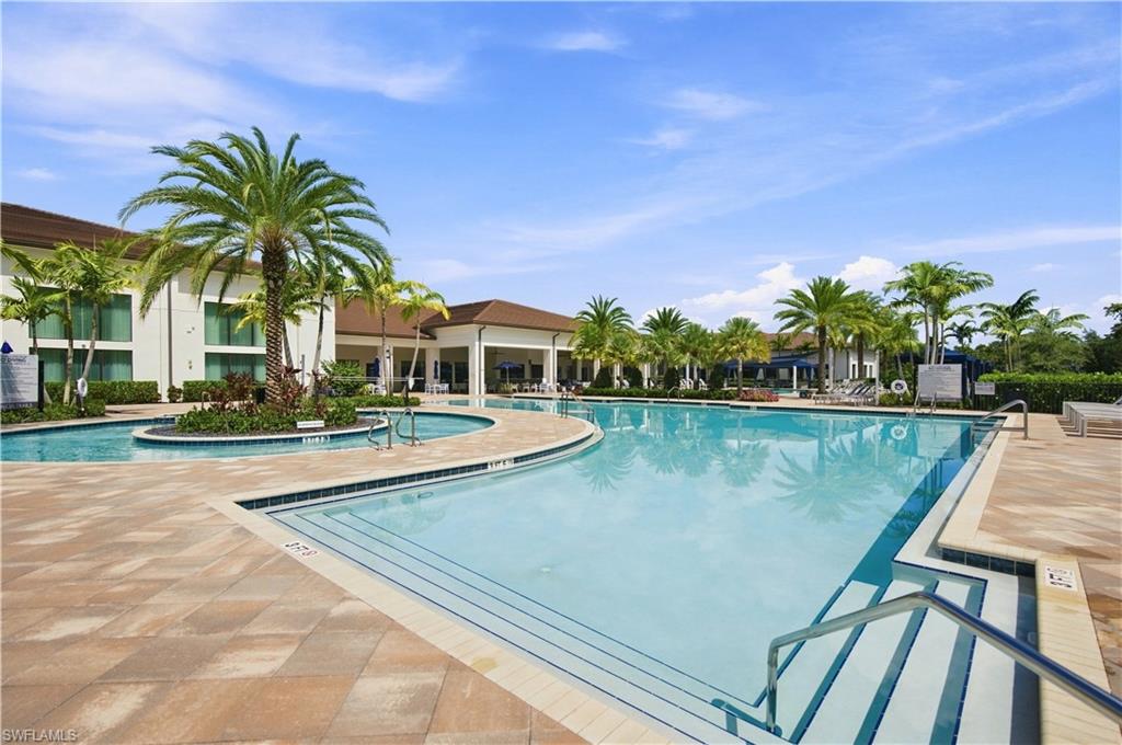 resort pool with bach entry and resistence pool