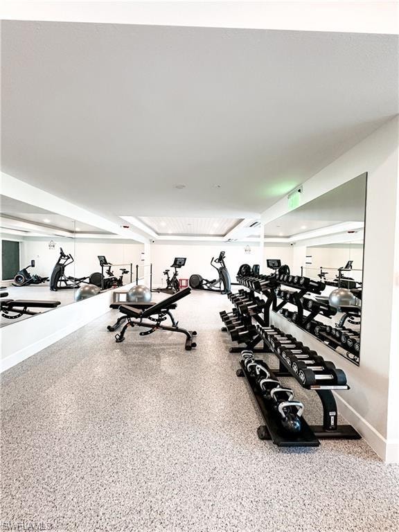 Gym with baseboards