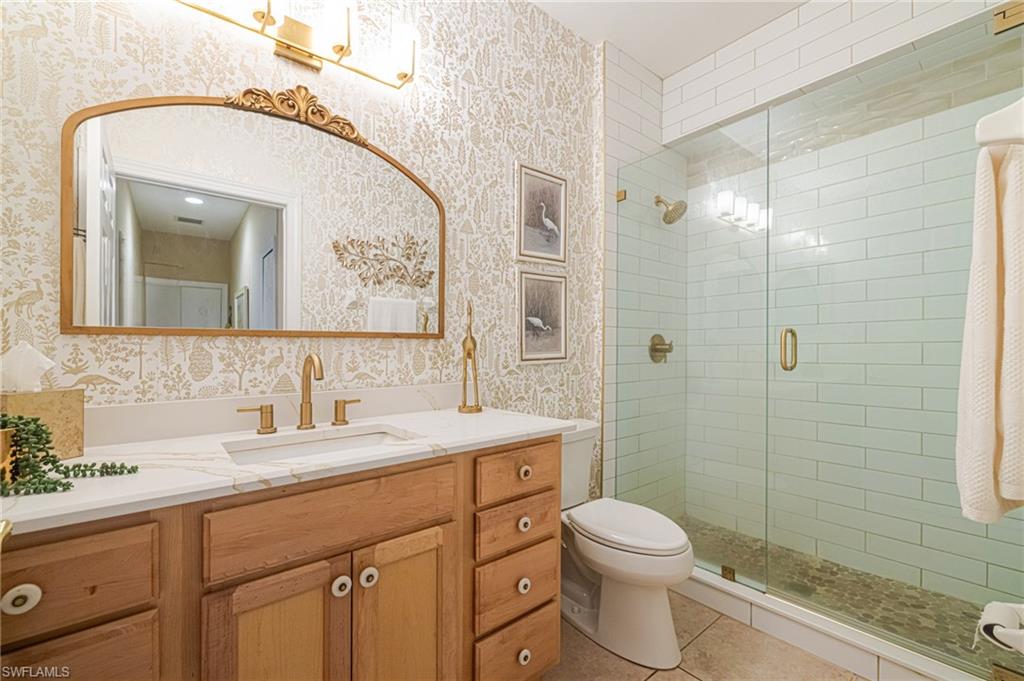 new shower and cabinet