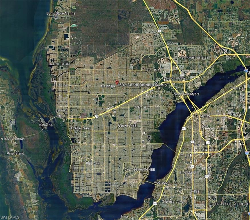 Satellite Map. Displaying the geographic location of the property and surrounding infrastructure