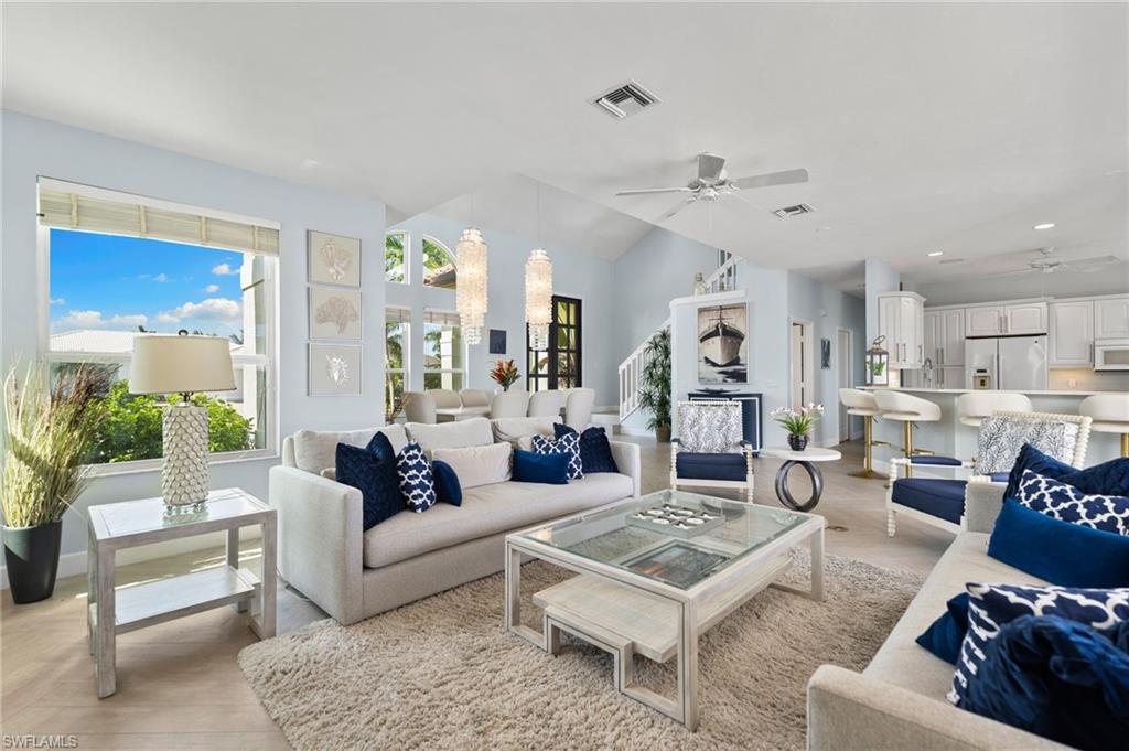 Open family room with ample seating!