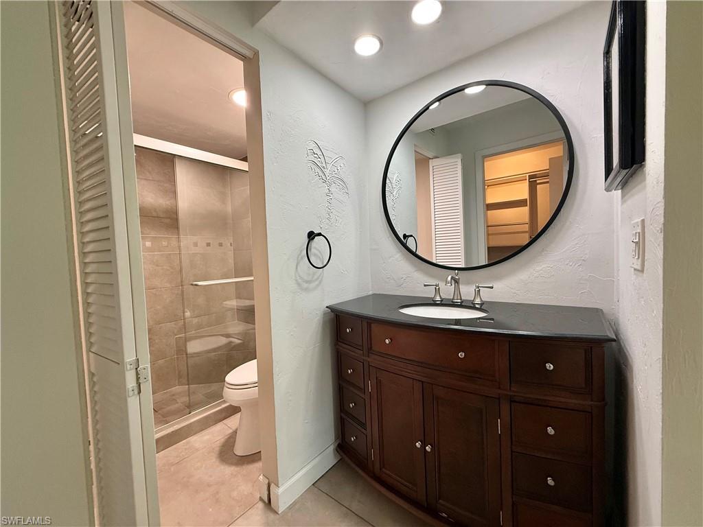 Built in vanity and LED lighting.