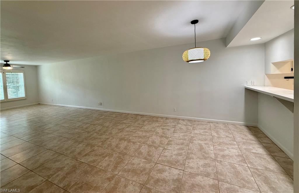 Large living area and dining area.