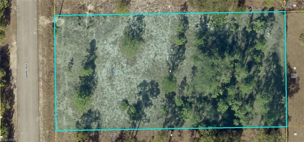 Aerial Property View. Displaying the boundaries of the property and surrounding land features