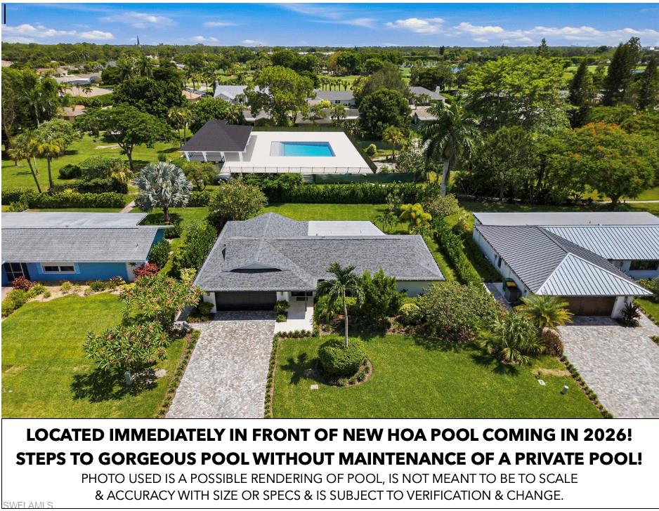 Ideally positioned DIRECTLY IN FRONT of the HOA-owned POOL (small 25-home HOA), which is currently being COMPLETELY RE-DESIGNED & RECONSTRUCTED IN 2026 into a stunning RESORT-STYLE POOL OASIS—providing all the enjoyment of a POOL JUST STEPS FROM YOUR BACK DOOR without the maintenance of private ownership.