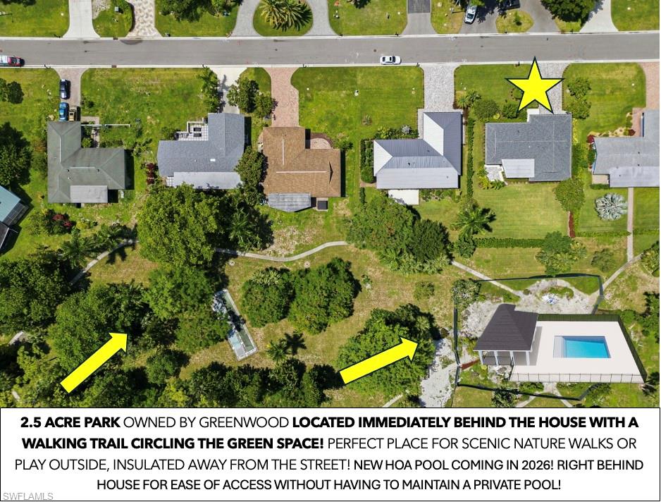 Enjoy an UNMATCHED UNIQUE LOCATION on a SMALL CIRCLE OF HOMES BACKING TO A 2.5-ACRE PARK & GREEN SPACE with a scenic WALKING TRAIL, offering PEACEFUL NATURE WALKS, lush views, and an insulated PLACE TO PLAY AWAY FROM THE STREET!