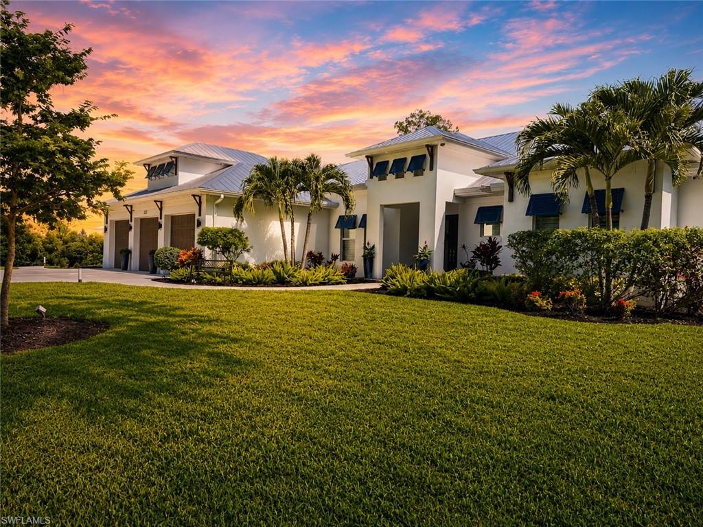 The front elevation delivers casted dawn and dusk lighting with painted skies nightly.