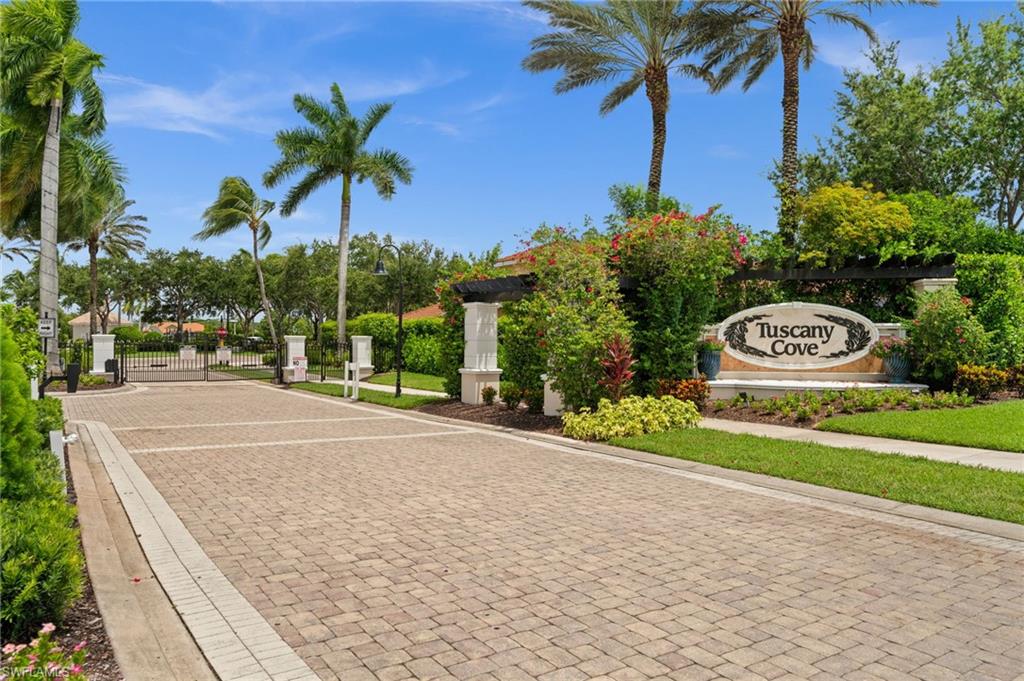 Arrive through the Tuscany Cove gates, a calm, well kept entrance that sets the tone before you reach the door.