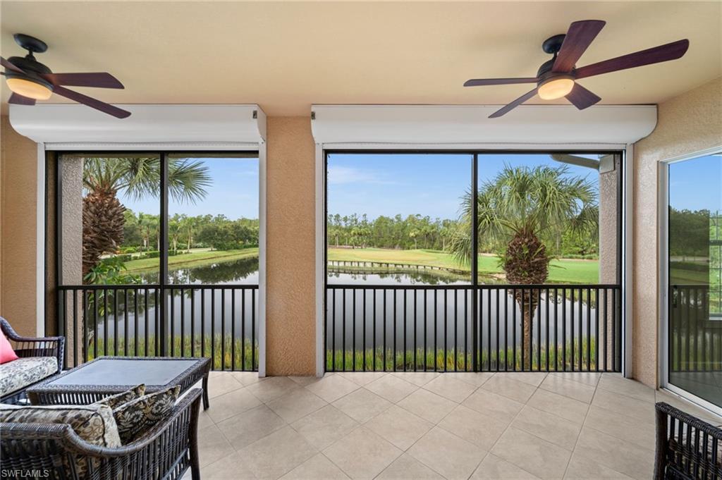 Lanai with Water & 9th Hole View-w/Hurricane Screens