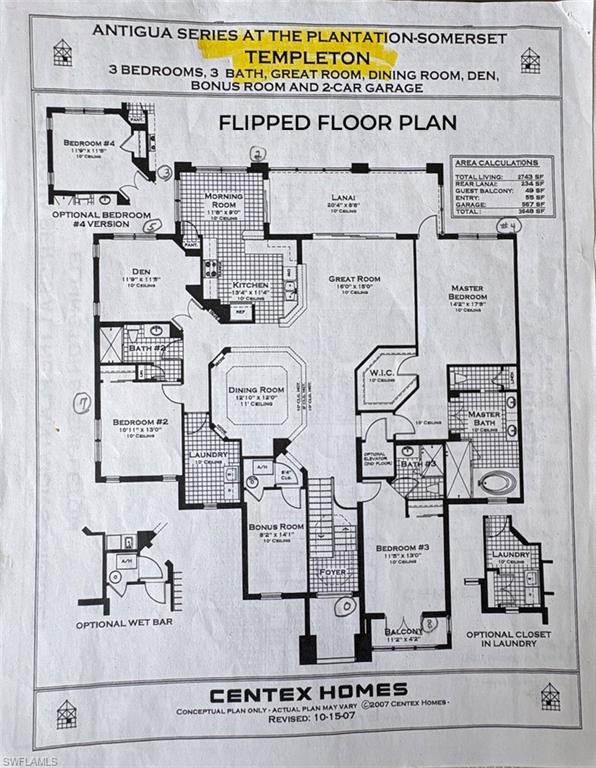 Floor Plan from Builder - Flipped Layout