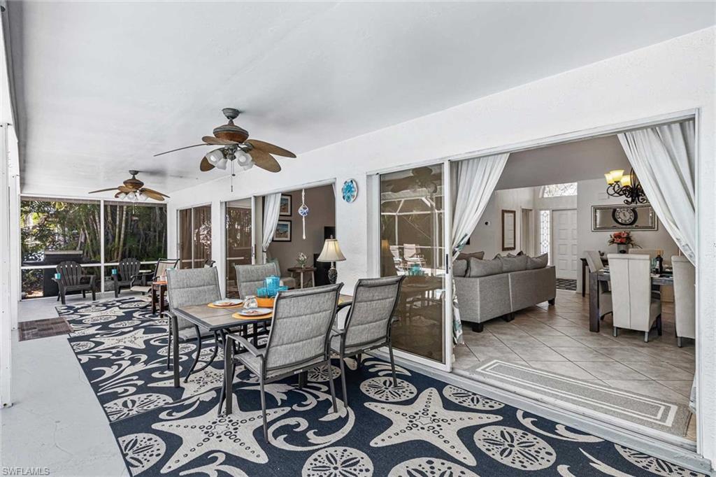 There's plenty of room outside including a dining area