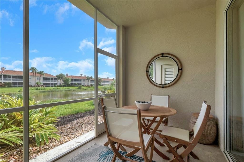 Screened lanai with lake view