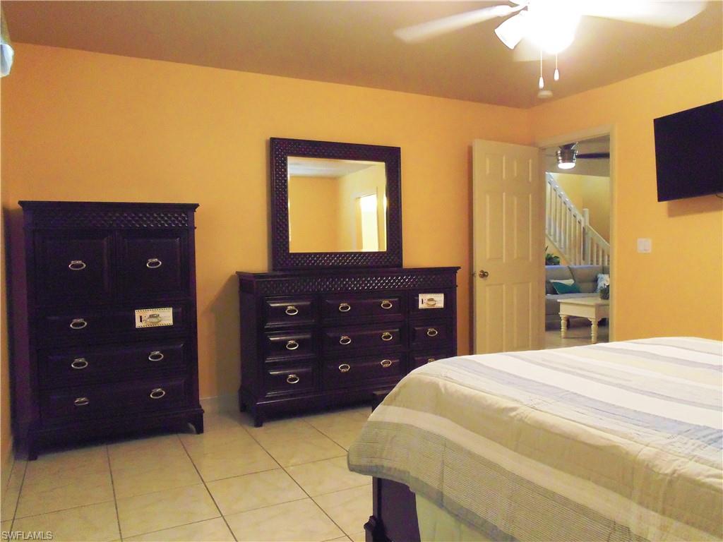 Master bedroom has a TV