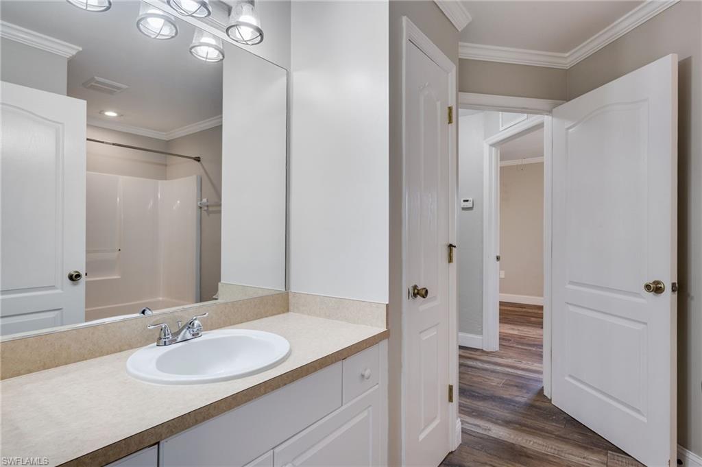 Bathroom connected to bedroom.