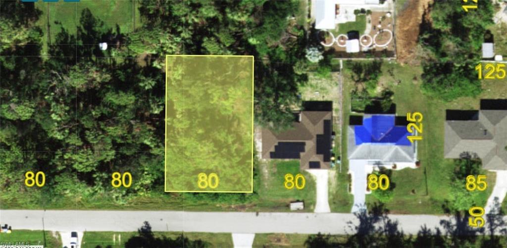 Property Survey Map. Indicating boundaries and dimensions of the property and surrounding parcels