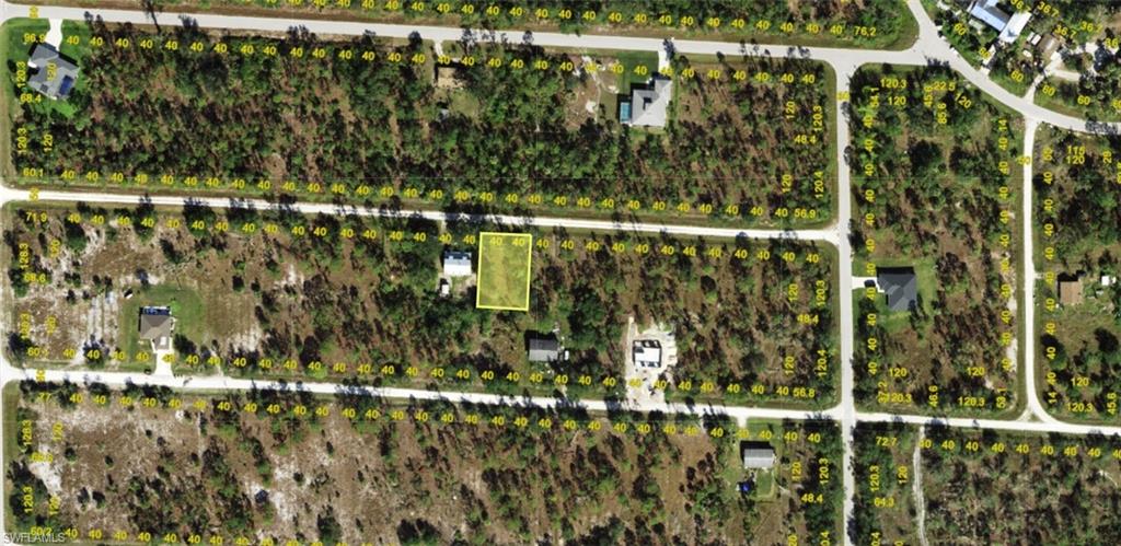 Aerial map. Displaying the property's boundaries and surrounding parcels