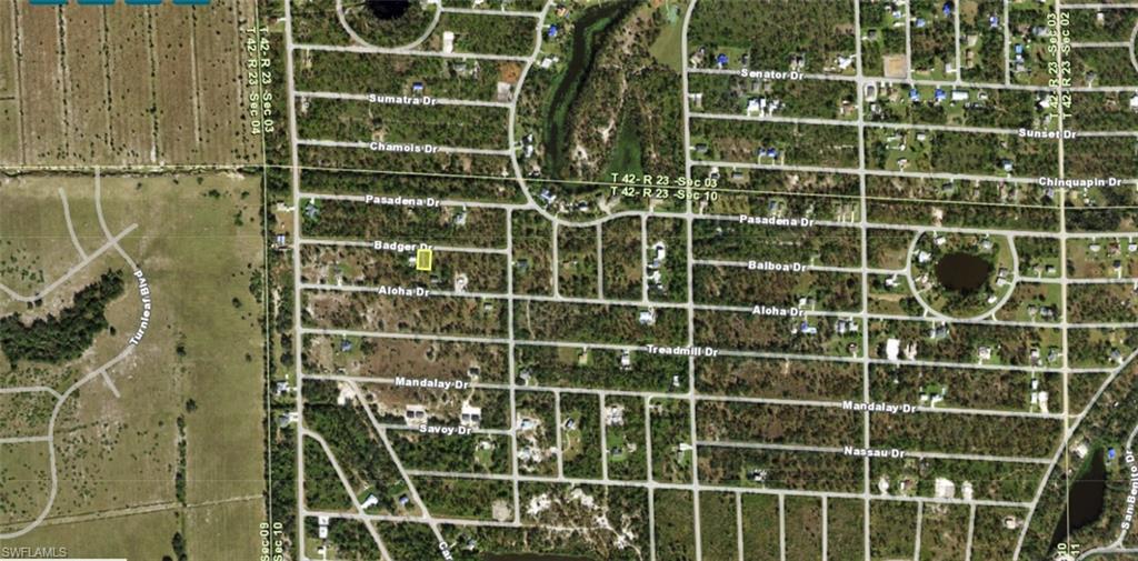 Aerial Map. Illustrating the property's location within a platted subdivision