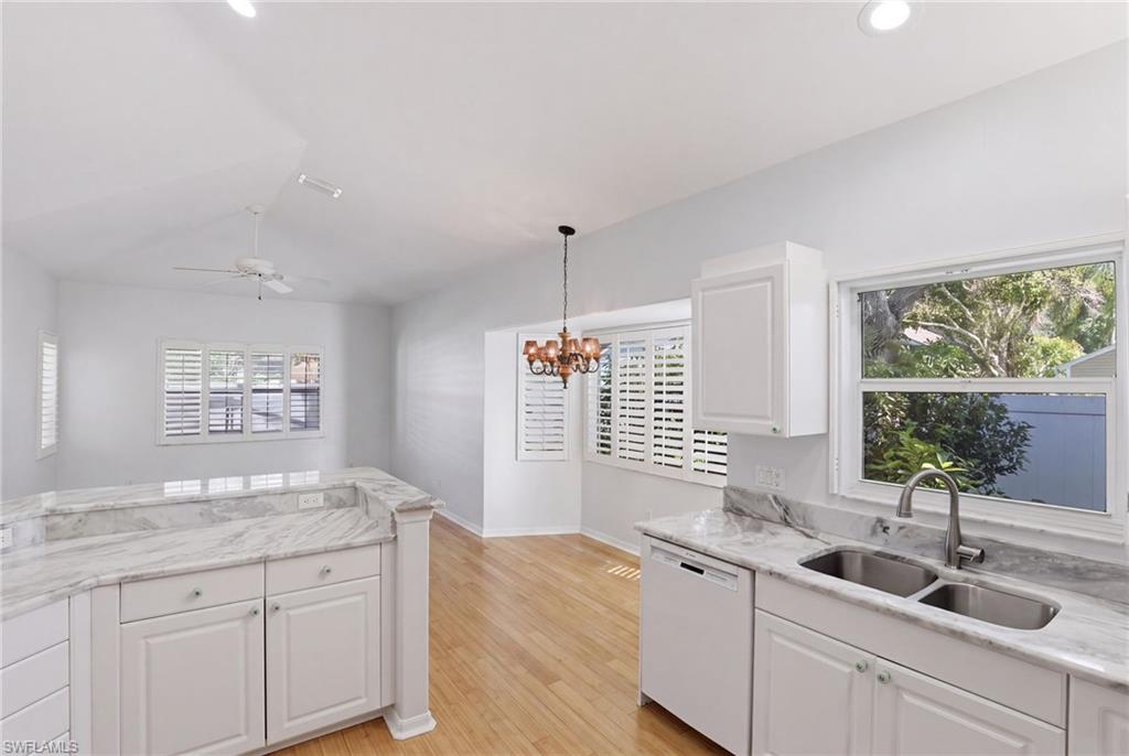 Kitchen open to family room.