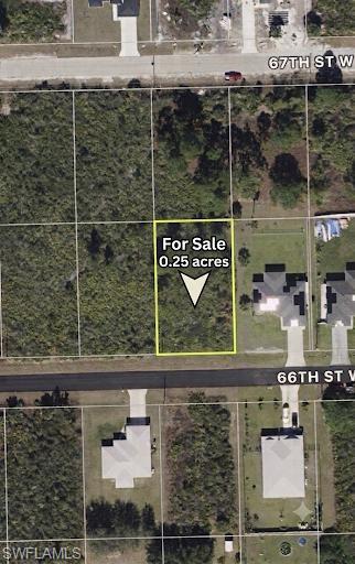 Aerial Map. Depicting the location and boundaries of a 0.25-acre property listed for sale