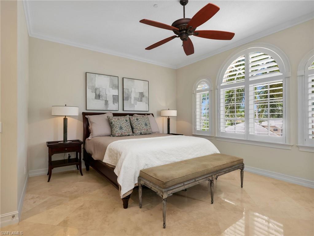 Polished Marble floors run throughout the home