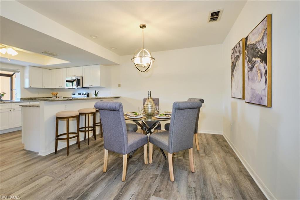 Open-concept kitchen and dining area