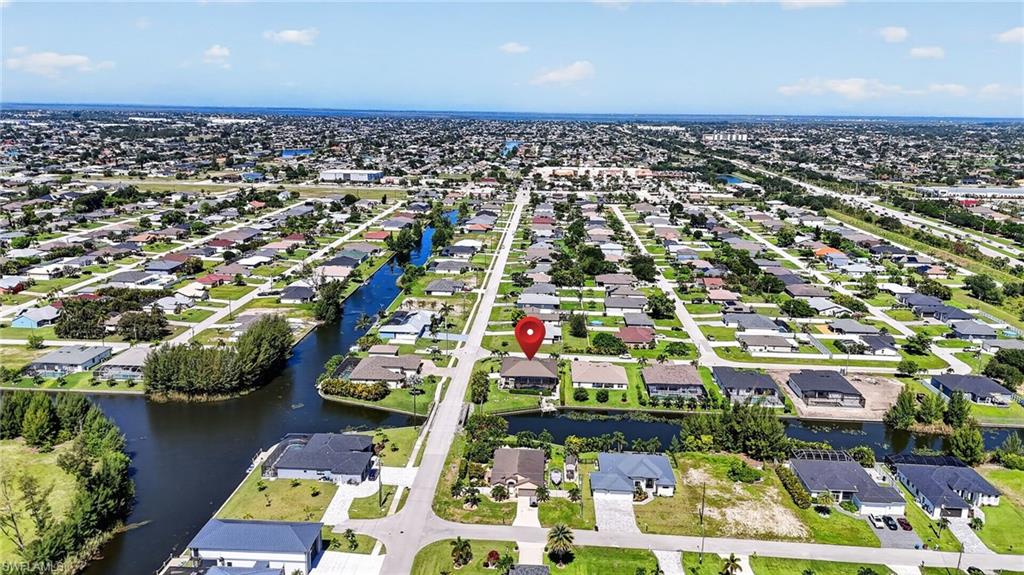 Canal system goes for several miles North and South