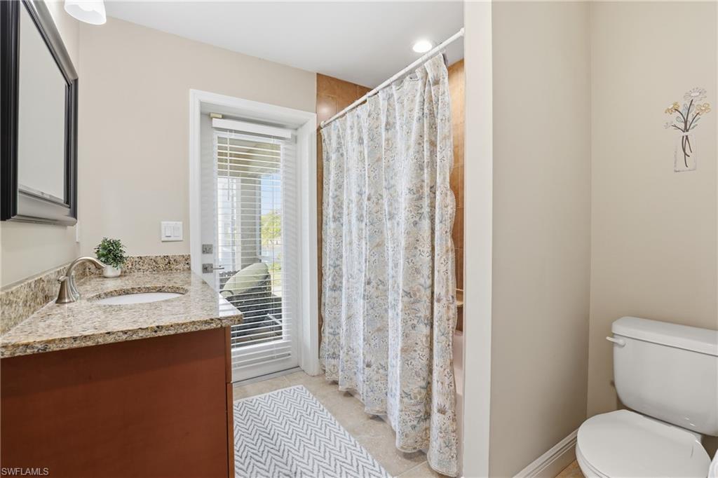2nd bathroom doubles as pool bath.