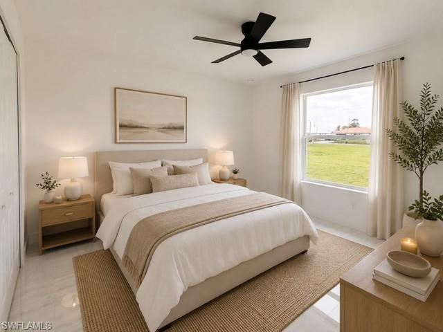 Bedroom 2- Comfortable guest bedroom with generous closet space and natural light.